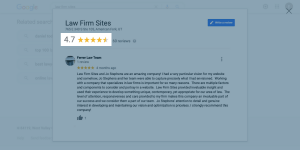 google reviews of law firm sites