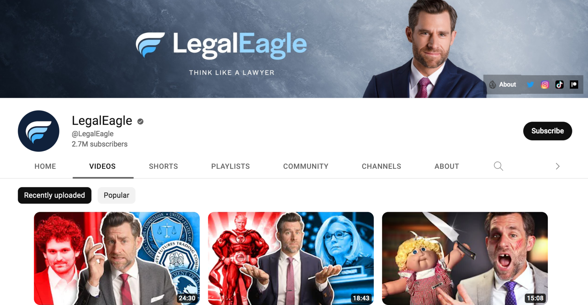 Legal Eagle YouTube
