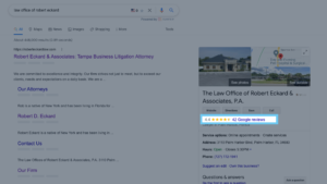Attorney Google Business Listing Reviews and Ratings