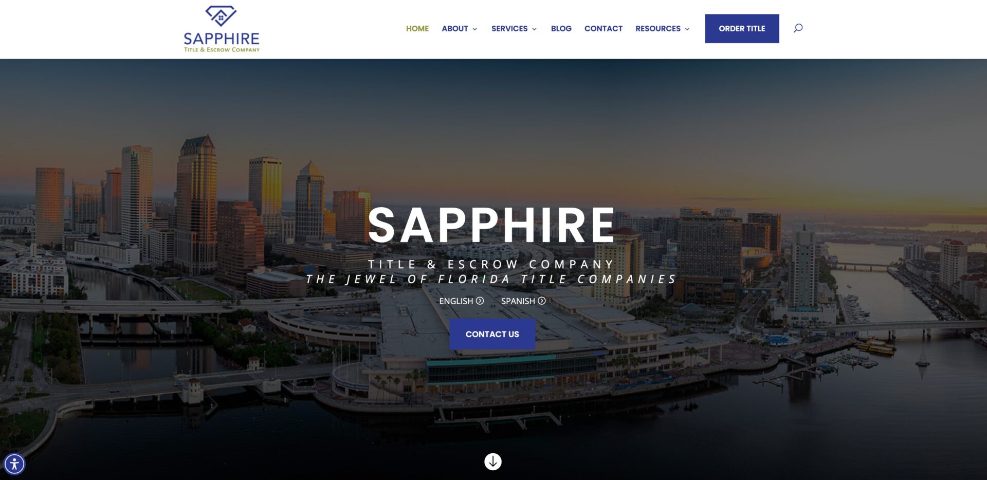 screenshot of the homepage of sapphiretitleescrow.com