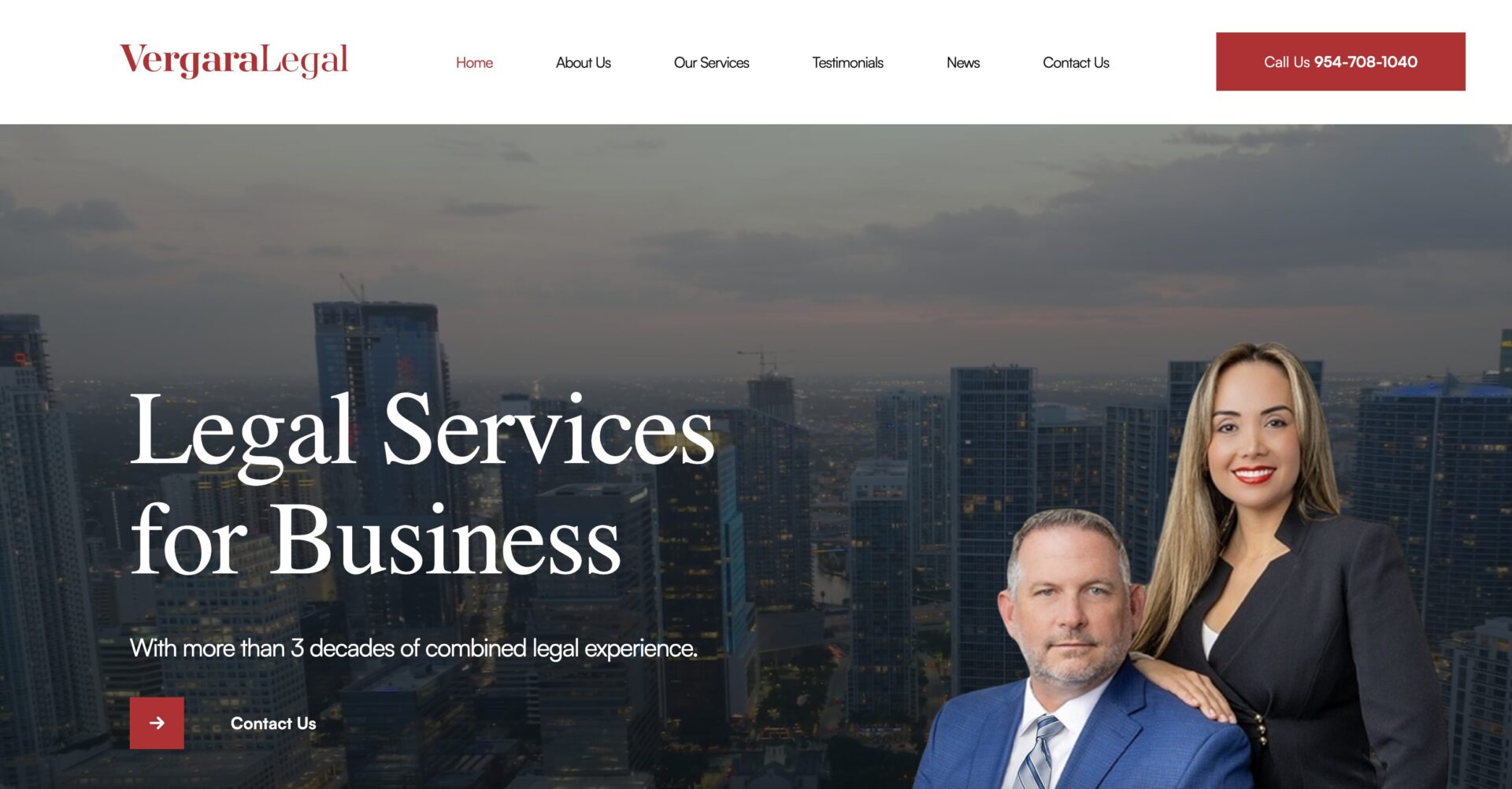 Vergara Legal homepage screenshot