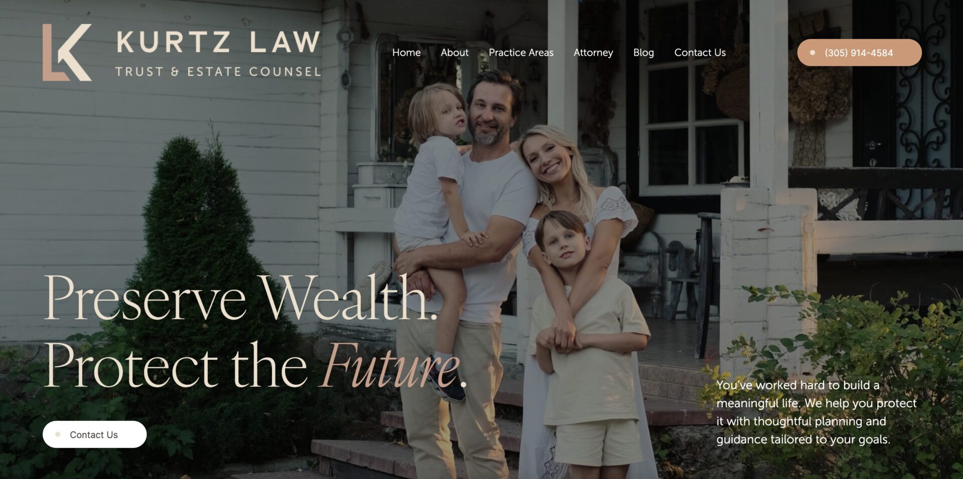 Kurtz Law homepage screenshot