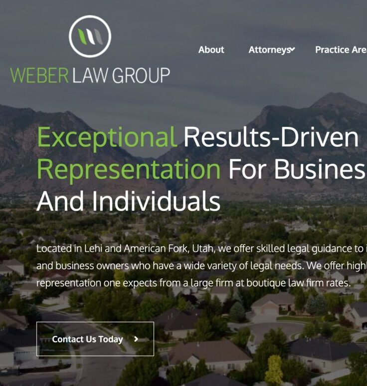 Screenshot of Weber Law Group's website