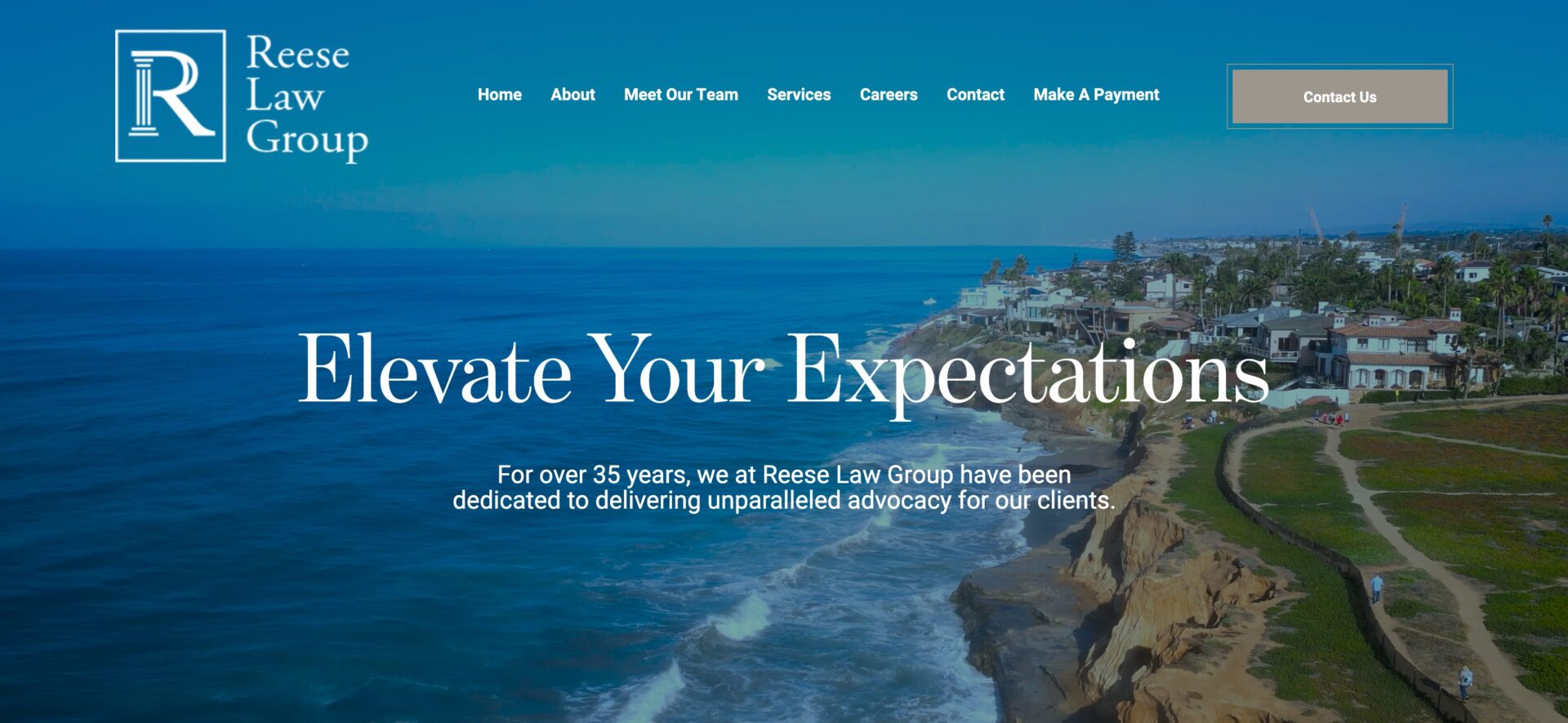 Homepage screenshot Reese Law Group