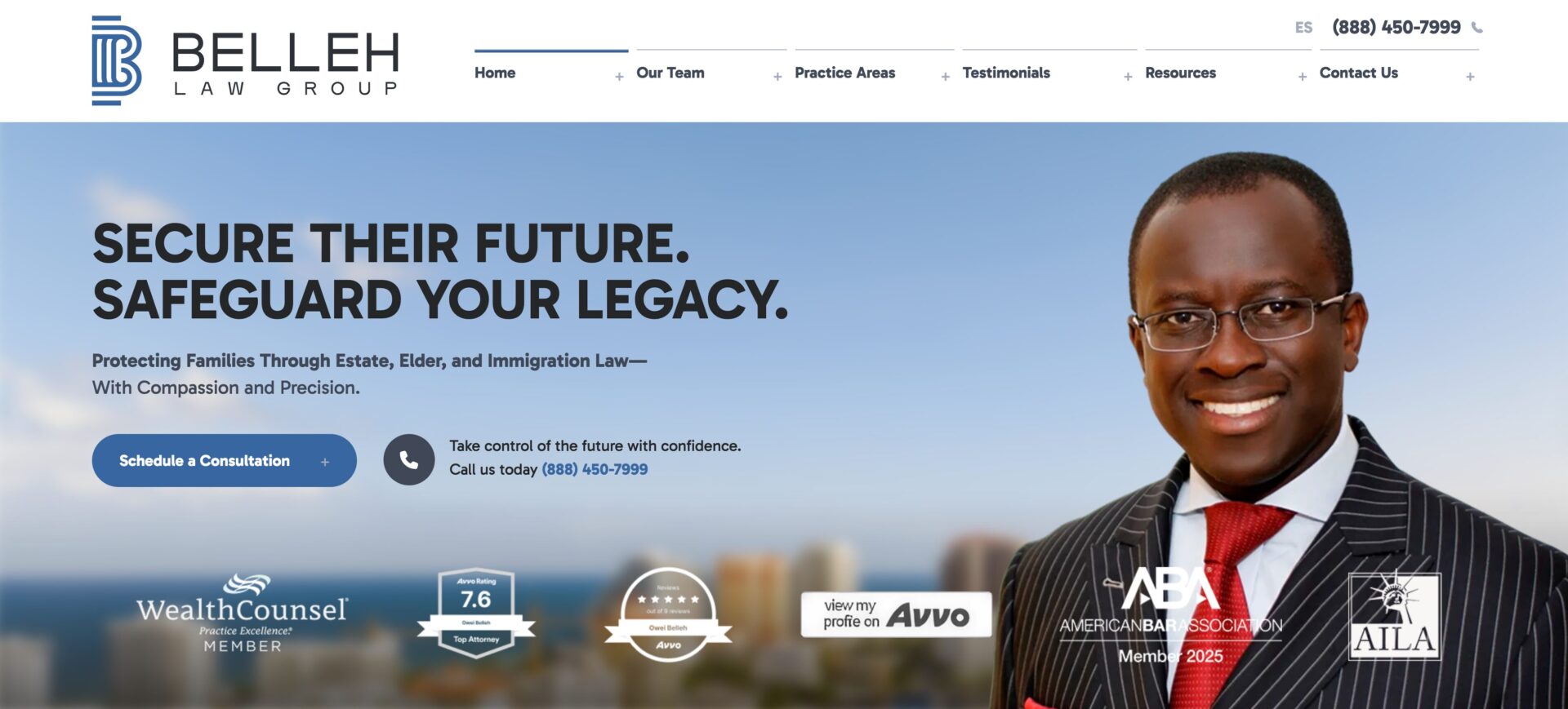 Homepage screenshot The Belleh Law Group