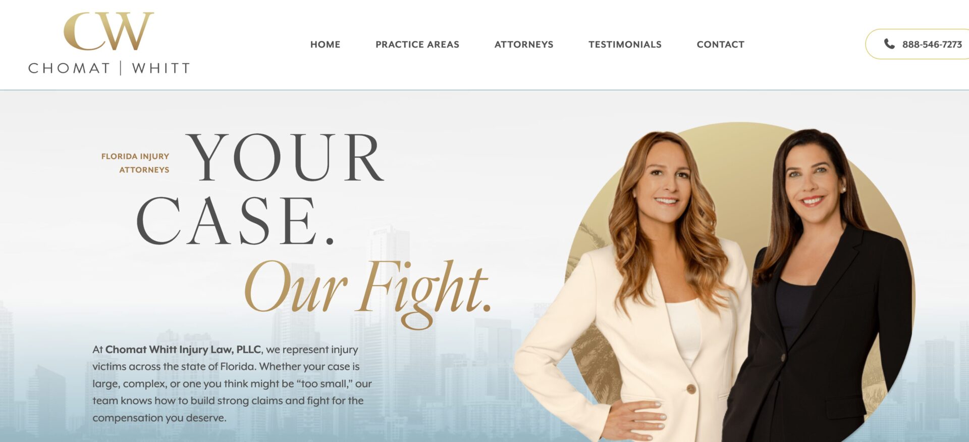 Homepage screenshot Chomat Whitt