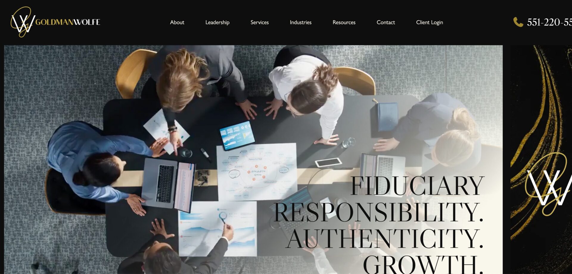 Goldman Wolfe homepage screenshot